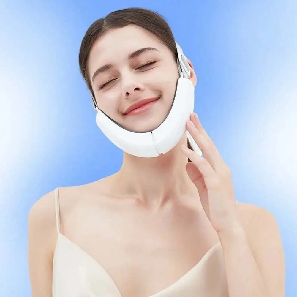 Dispositivo elettrico per il viso a V ad alta elasticità Massaggiatore facciale intelligente confortevole e regolabile Microcorrente portatile