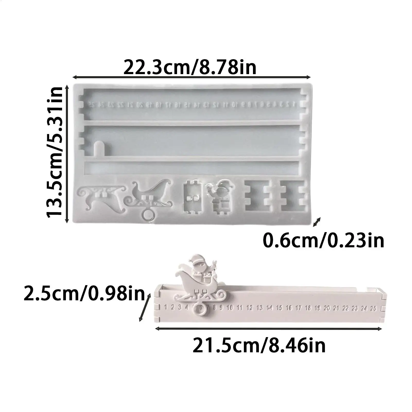 عيد الميلاد العد التنازلي قالب من السيليكون 25 يوم عطلة التقويم مجيء قالب الشوكولاته سهلة الإصدار لوازم الحرفية للبالغين الخبز