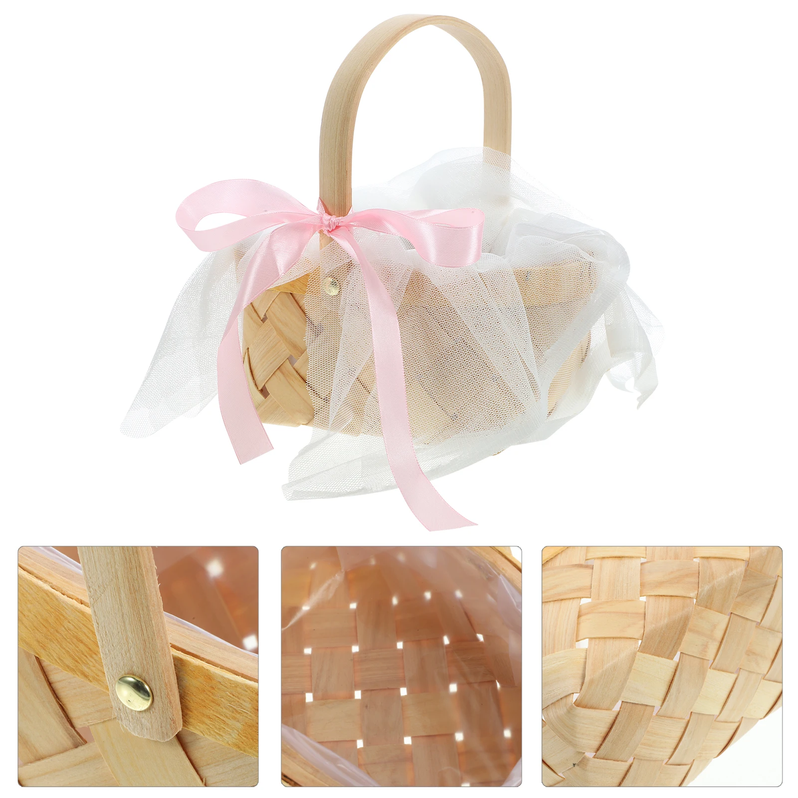 

Rattan Woven Basket Natural Storage Flower Holder Gift Basket For Home Wedding Decoration