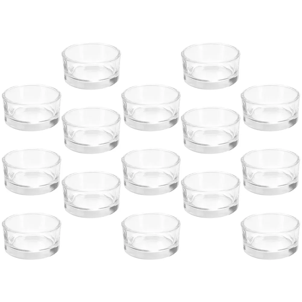 

15Pcs Clear Jar Aromatherapy Creative Desktop Candleholder Festival Gift Glass Holder Glass Candlestick