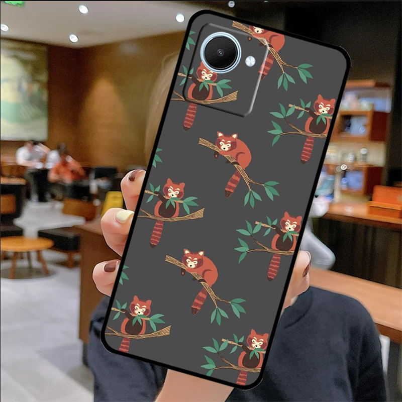 Red Panda Case For Realme GT 7 Pro GT 6 6T 5 C55 C53 C51 C21Y C25S C61 C67 C75 10 11 12 13 14 Pro Plus