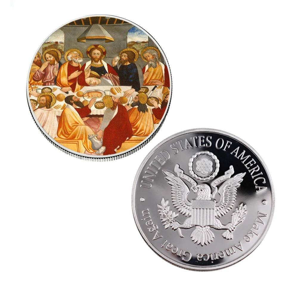 

8 Designs Jesus Christ Life Story Commemorative Coin Silver Plated Christian Religious Challenge Coin Collection