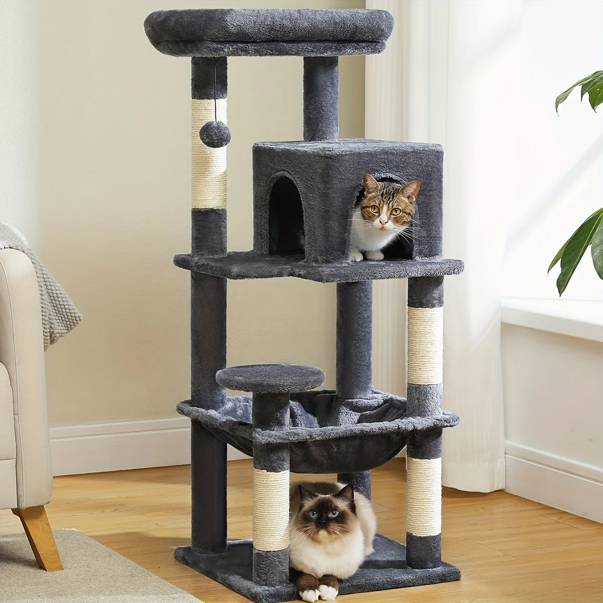

Cat Tree for Indoor Cats 5 Level Tower for Medium Cute, Casual, Minimalist