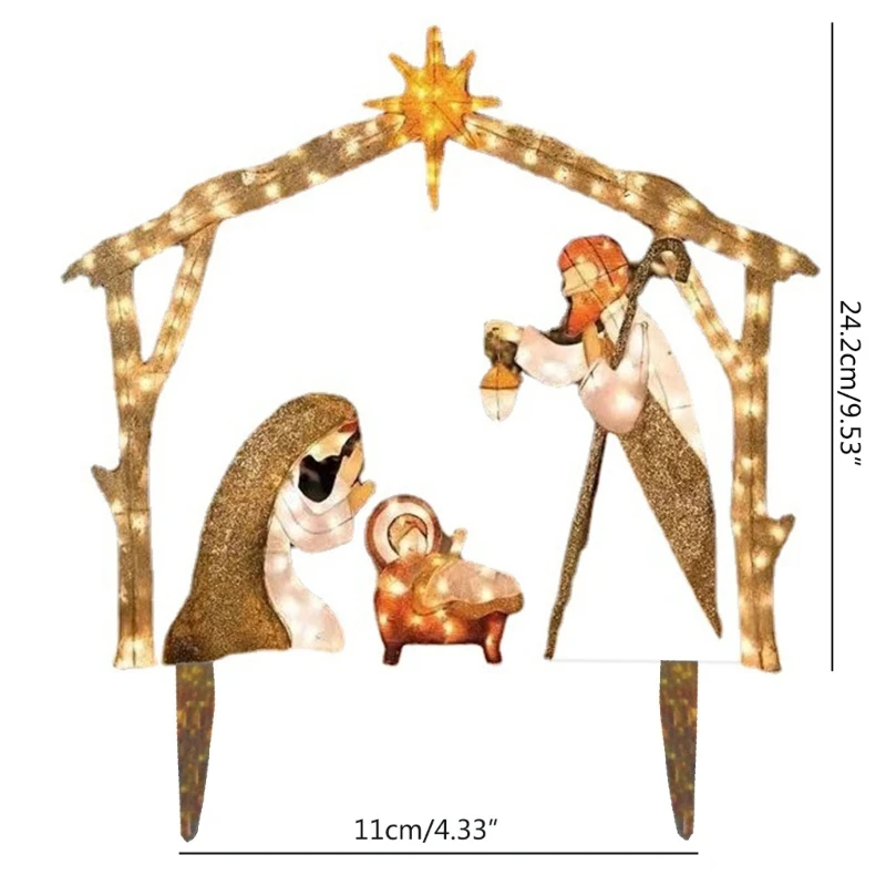 Christmas Nativity Set Holy Family Acrylic Decorative Figures Acrylic Material