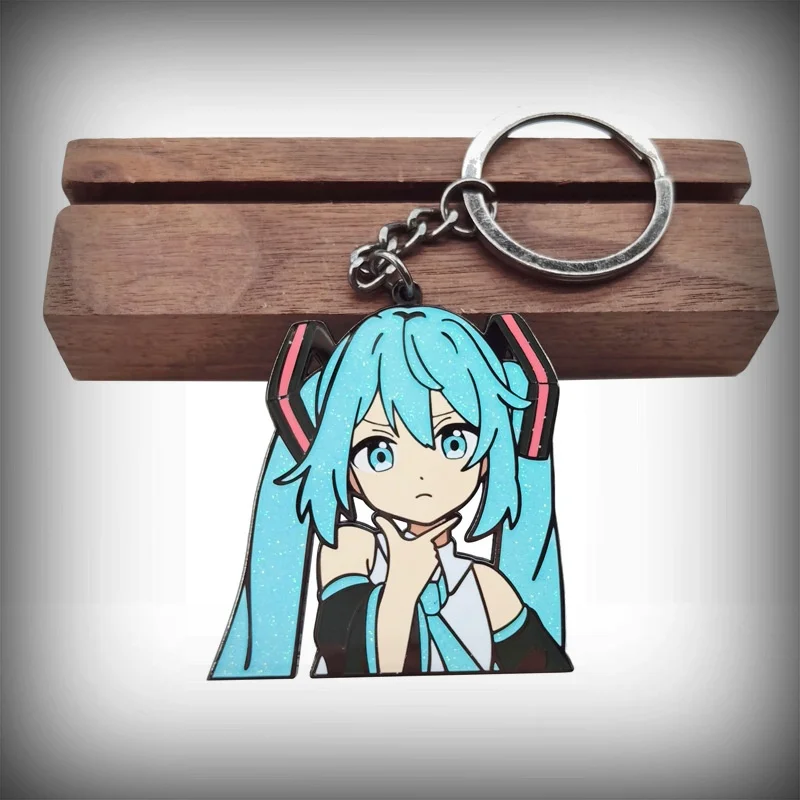 

hatsune miku cute keychain anime 2D peripheral book packaging ornament pendant keychains birthday gift kawaii Halloween