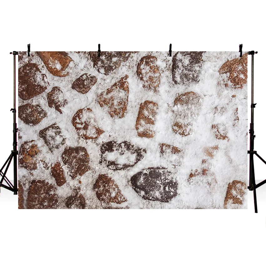 Mehofond Photography Background Christmas Winter Snow Stone Floor Children Holiday Party Portrait Decor Backdrop Photo Studio