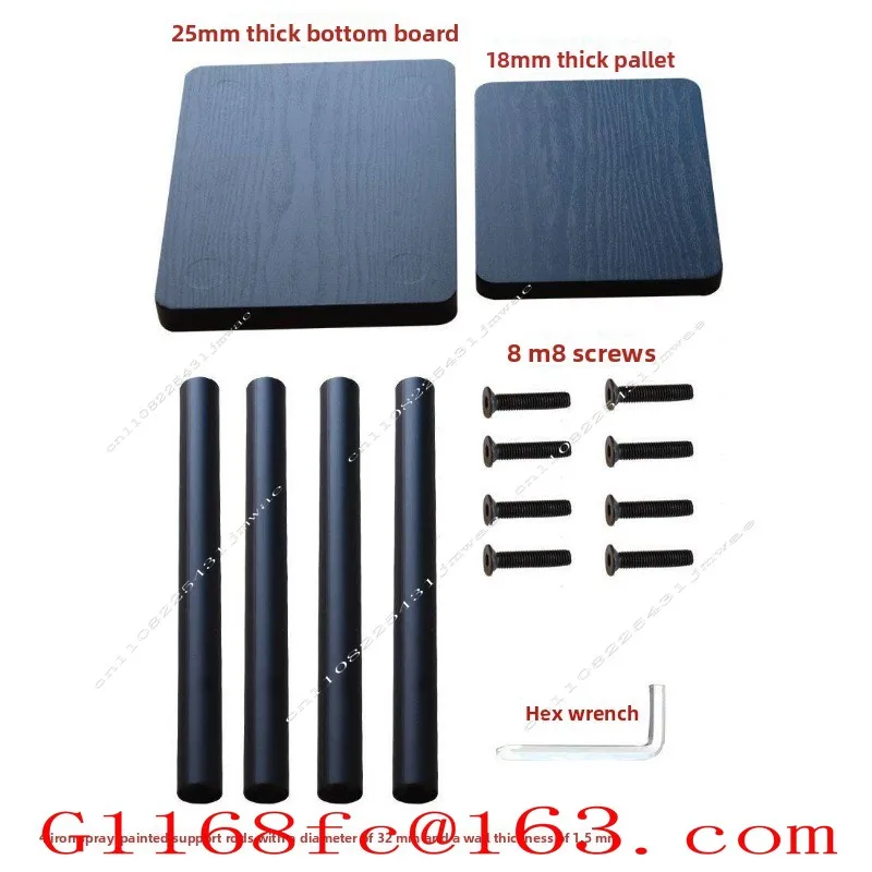 Large Bookshelf Rack Surrounded By Floor Standing Metal Speaker Rack and Shock-absorbing Frame Part