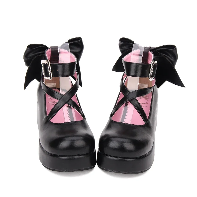 waq31 Japanese Style Lolita Sweet Princess Girls Platform Shoes w/Bowknot Anime Halloween Cosplay Shoe 2025 New