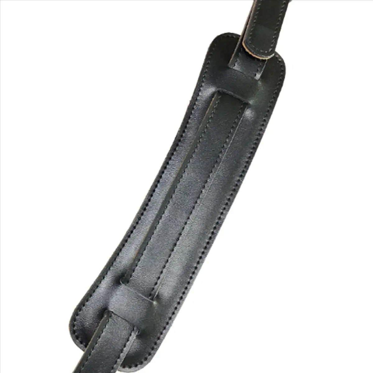 

TUREBG 4X Durable Leather and Metal Buckle Electric Guitar Strap Belt Shoulder Pad Adjustable Vintage Guitar Straps-Black Color