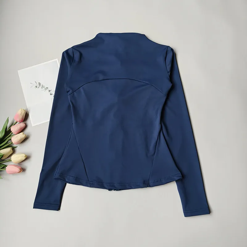 Damen Slim-Fit Langarm Yoga-Shirt Schnelltrocknendes Pilates-Oberteil für Laufen Training Fitness-Bekleidung Sportjacke – Detail 10