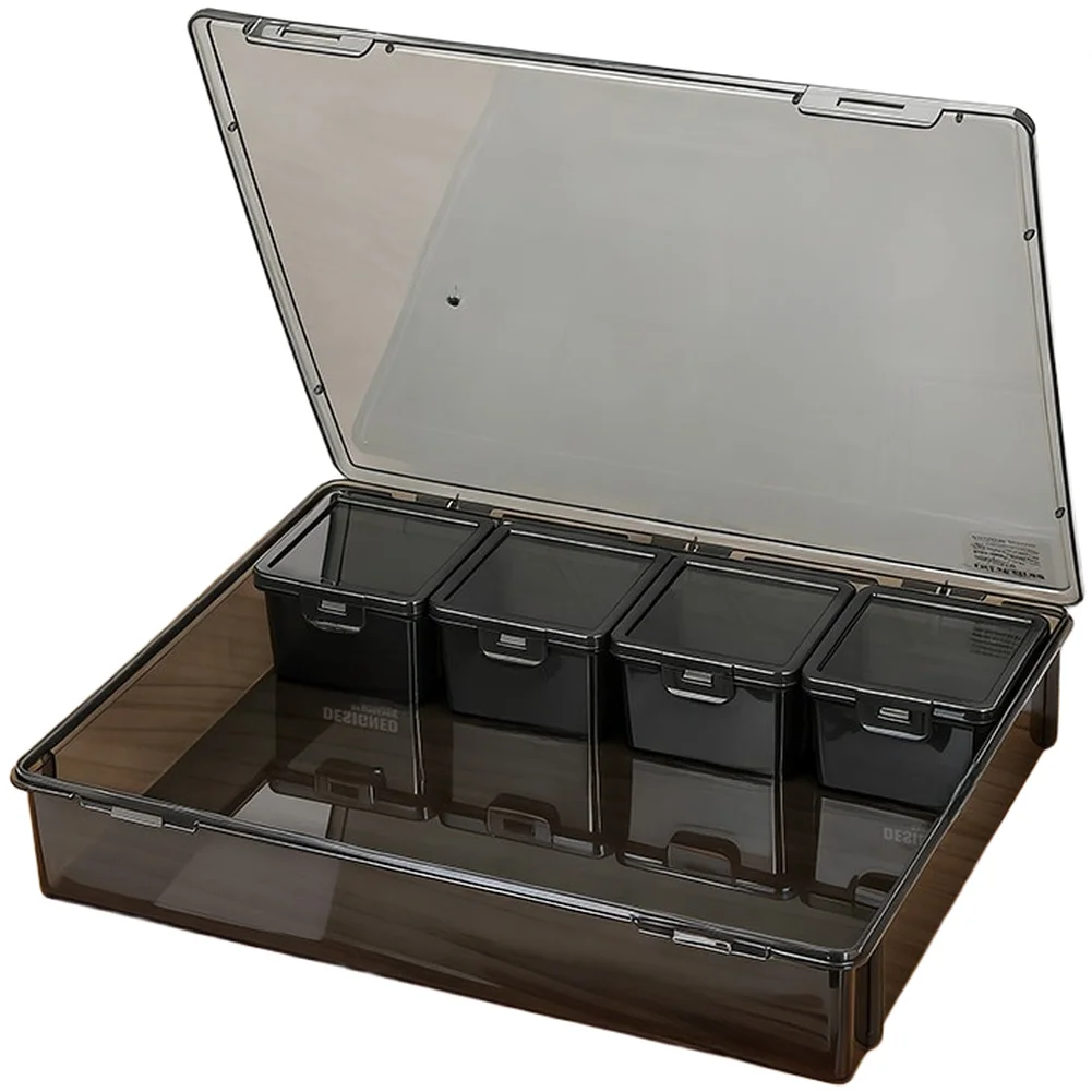 Stackable Compartment Box Modular for Tool Box Black Finish Spacious Design Flexible Combination For Hardware Screws