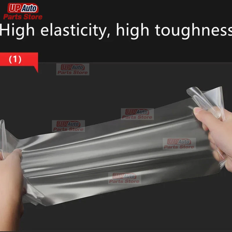 2 قطعة سيارة العلوي طبقة رقيقة واقية كشافات استعادة شفافة سوداء ملصق من البولي يوريثان ل Volkswagen VW ID4 ID.4 X اكسسوارات #3