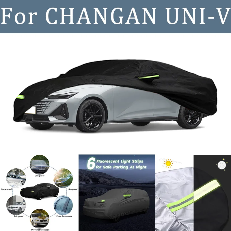 

For CHANGAN UNI-V Car Cover Full Covers with Reflective Strip Dustproof UV Scratch-Resistant Sunscreen Protective cover