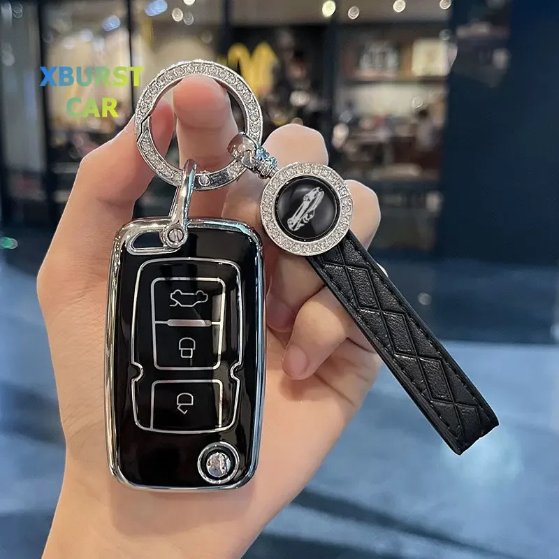 TPU Car Folding Key Case Cover Shell Fob Keychain for Geely Emgrand EC7-RV EC715 EC718-RV GC5 GC6 EC8 SL EU 7 EC7 EC715 EC718
