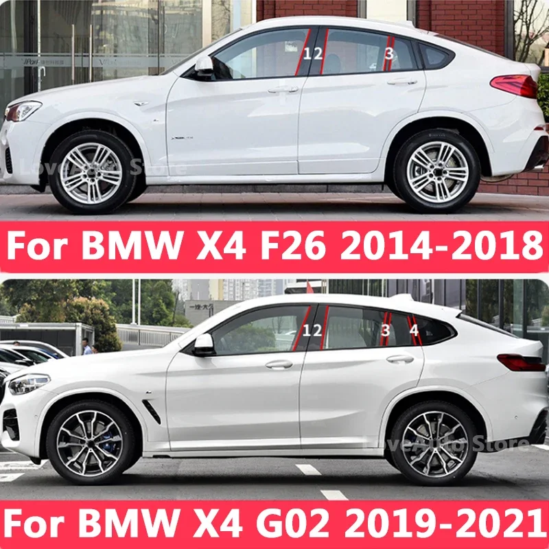 

For BMW X4 F26 G02 2014-2021 Car Window Central Column B C Pillar Cover Moulding Sticker Exterior Window Frame Accessories