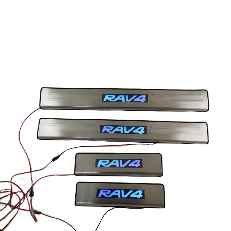Threshold Bars Car Stickers Cars Accessories For Toyota Rav4 XA40 2013 2014 2015 2016 2017 LED Decorative lights Illusionary