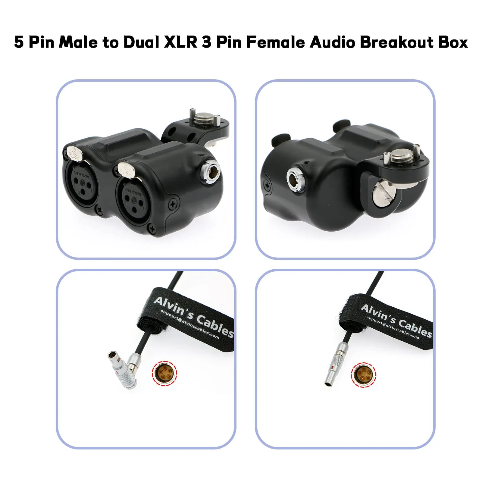 

Alvin’s Cables RED DSMC3 5 Pin to Dual XLR V Raptor ARRI Z CAM Audio Adapter