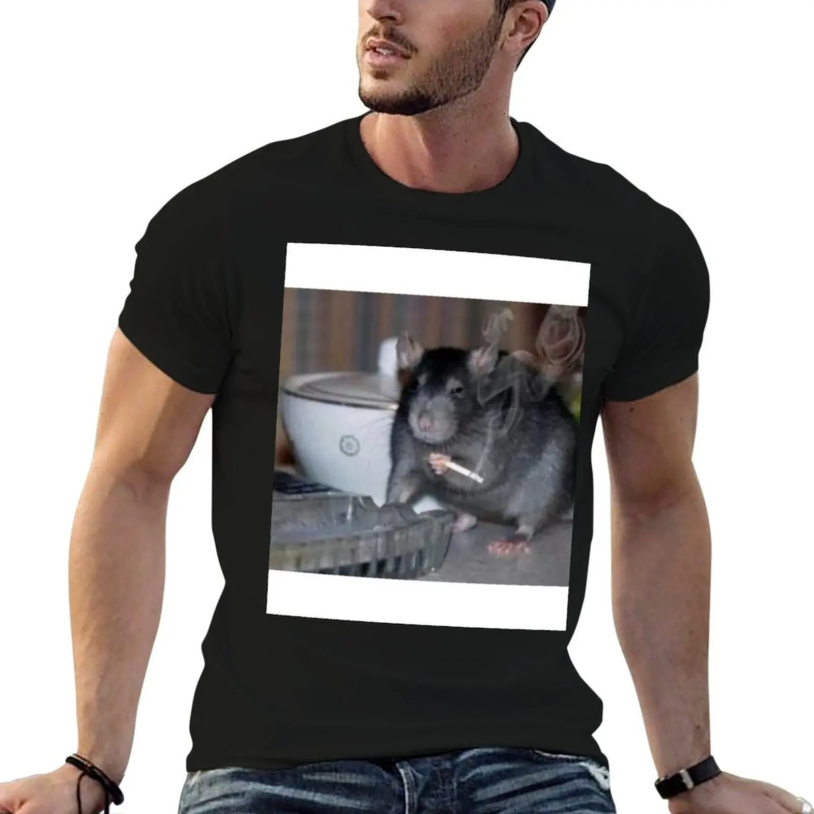 Ratatouille Rat Smoking T-Shirt Classic Graphic Short Sleeve Top