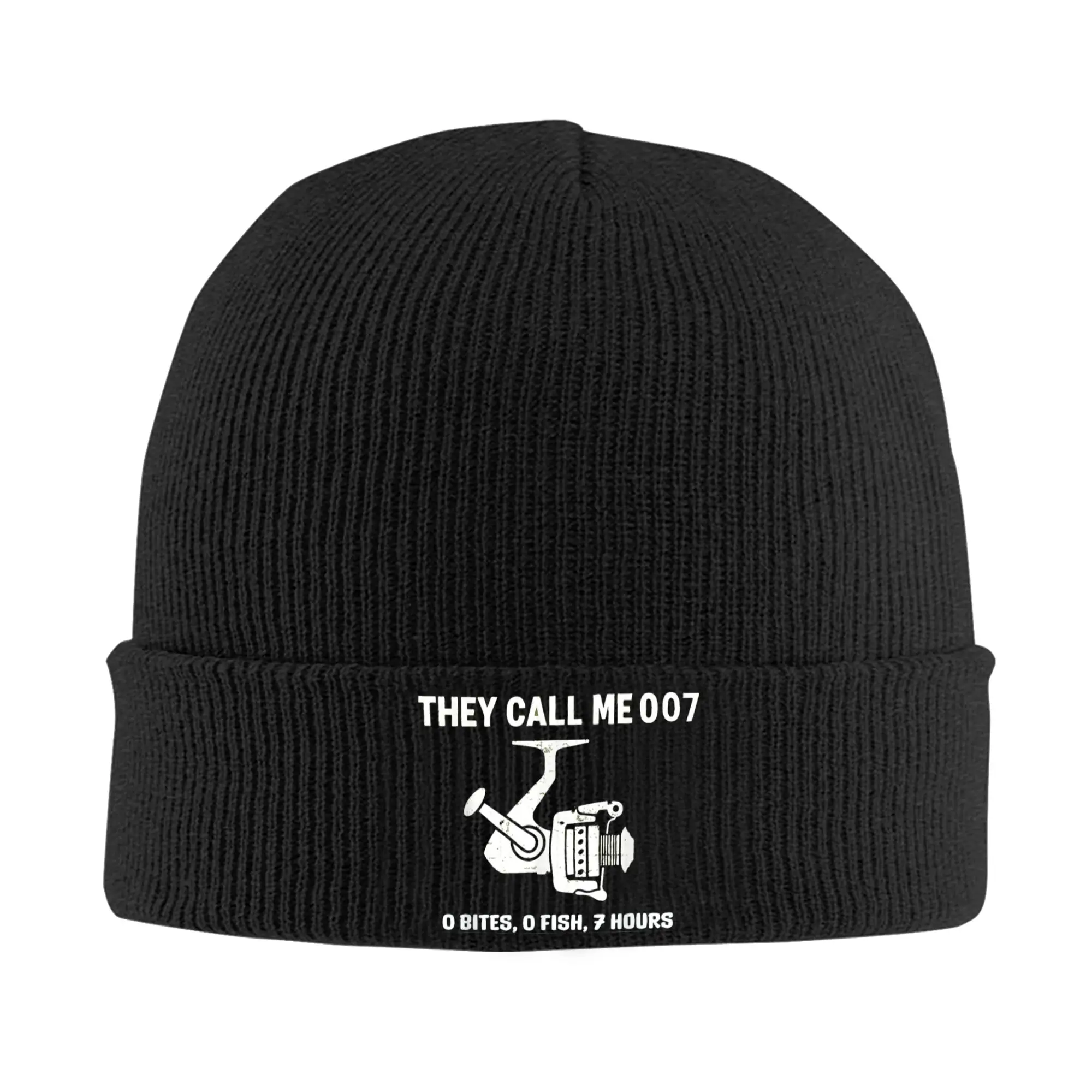 Fisherman Joke Dad They Call Me 007 Knitted Hat Autumn Winter Skullies Beanies Warm Funny Caps Men Women Acrylic Hip Hop Bonnet