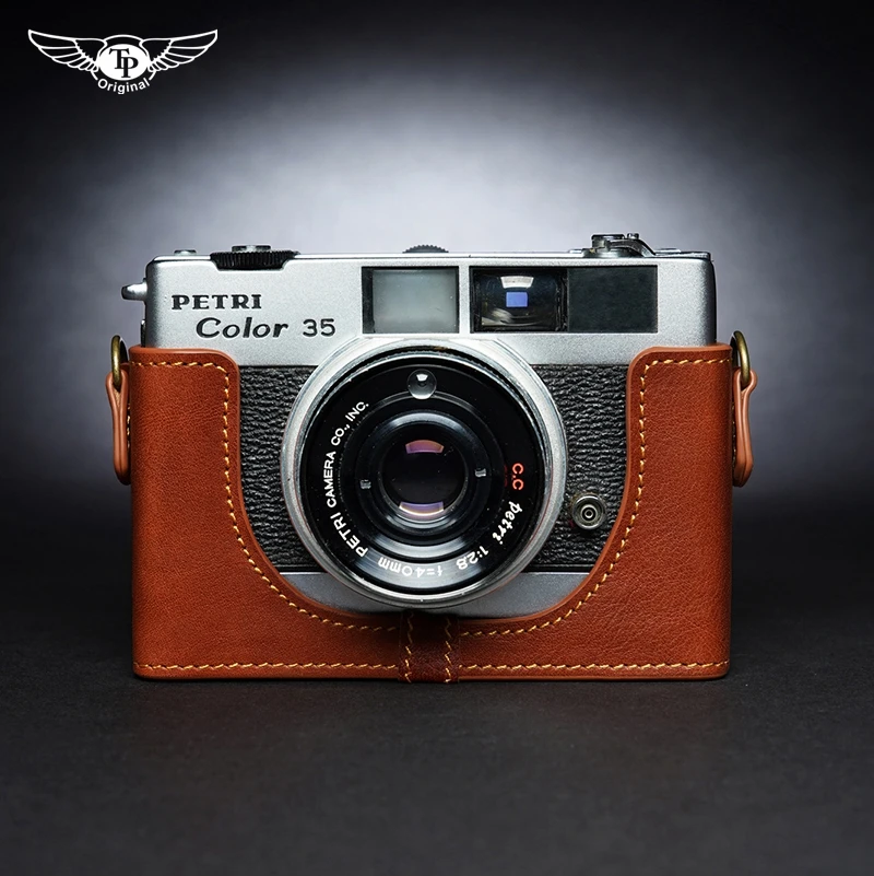 

Genuine Leather Handmade Camera Half Case Camera Bag Design for Petri Color 35 35E