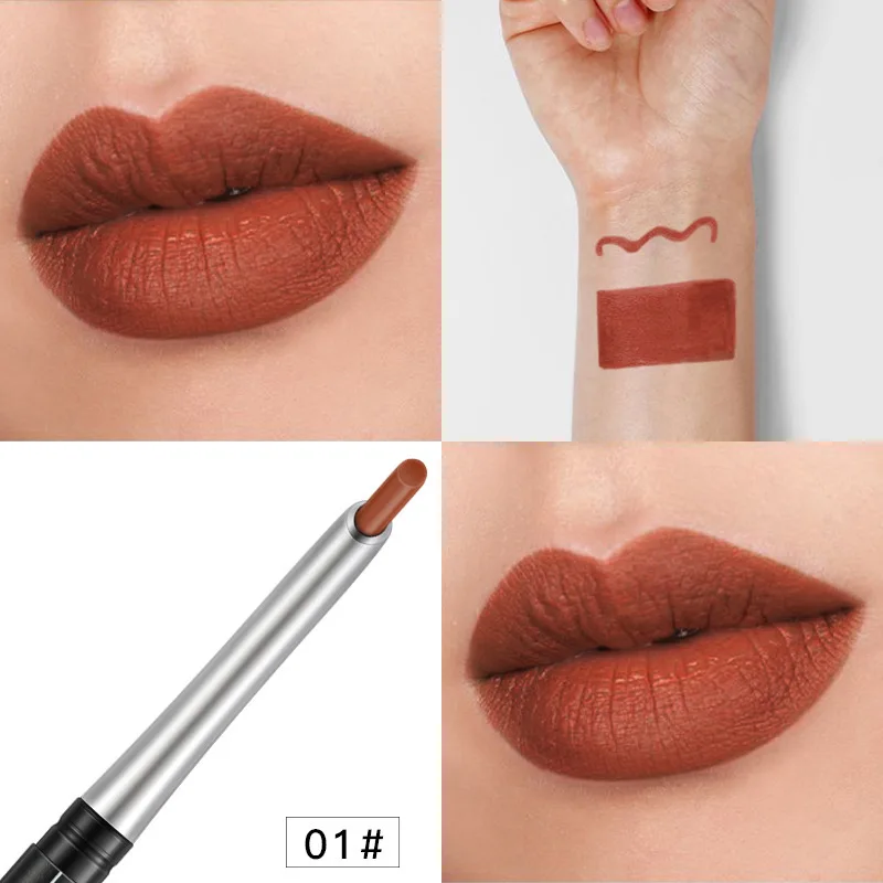 Luxe make-up mat waterdicht voeringpotlood Fijne lippenstift-fluweelzachte textuur, 24 uur langdurig, waterdicht en veegbestendig