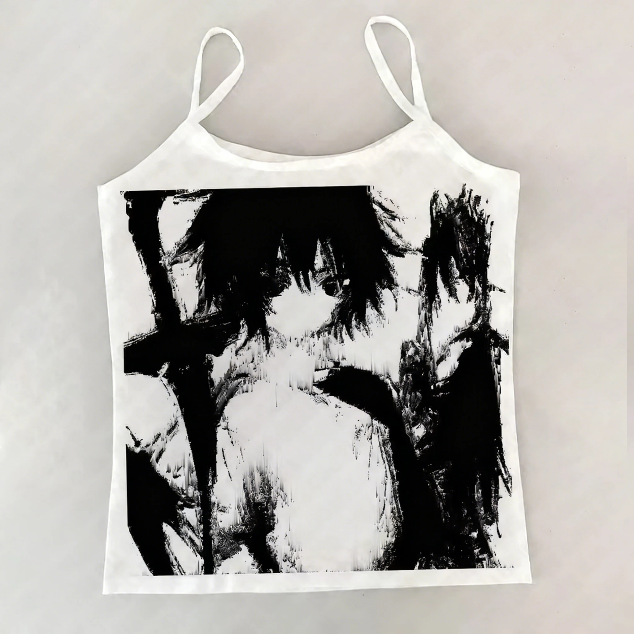 

Korean Y2K Spring/Summer New Women's Tank Top with Strap Print, Simple, Versatile, Fashionable and Sexy for Daily Use