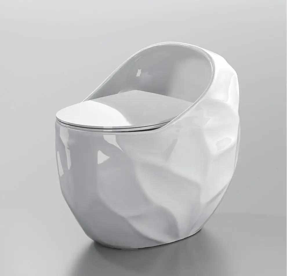 Floor Mounted Egg Shape Toilet WC One Piece Toilet Newly Design S-Trap Siphonic One-Piece Toilets Toilet Set Bathroom