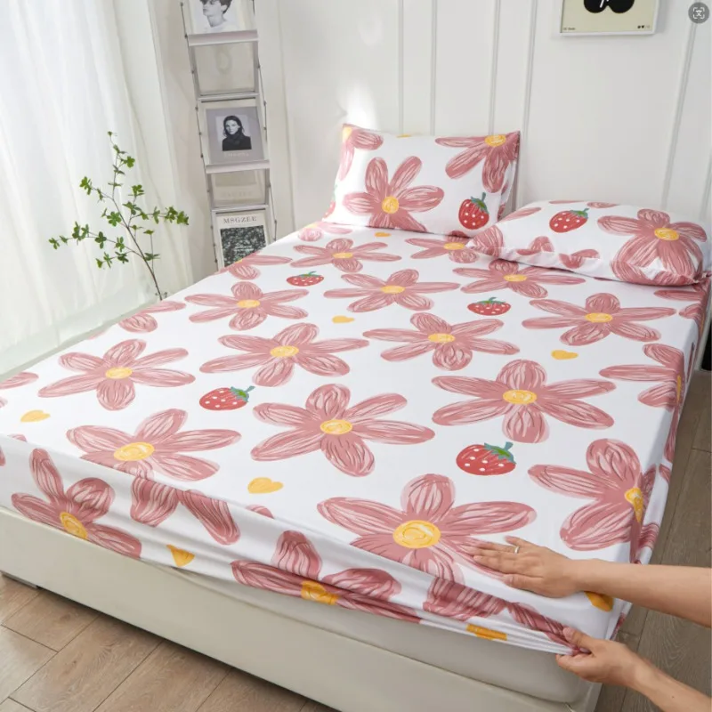 1 قطعة عالية الجودة المجهزة ورقة غطاء مرتبة سهلة الرعاية أسلوب بسيط واحد/الملكة/الملك غرفة نوم المنزل غطاء سرير غطاء مرتبة #2