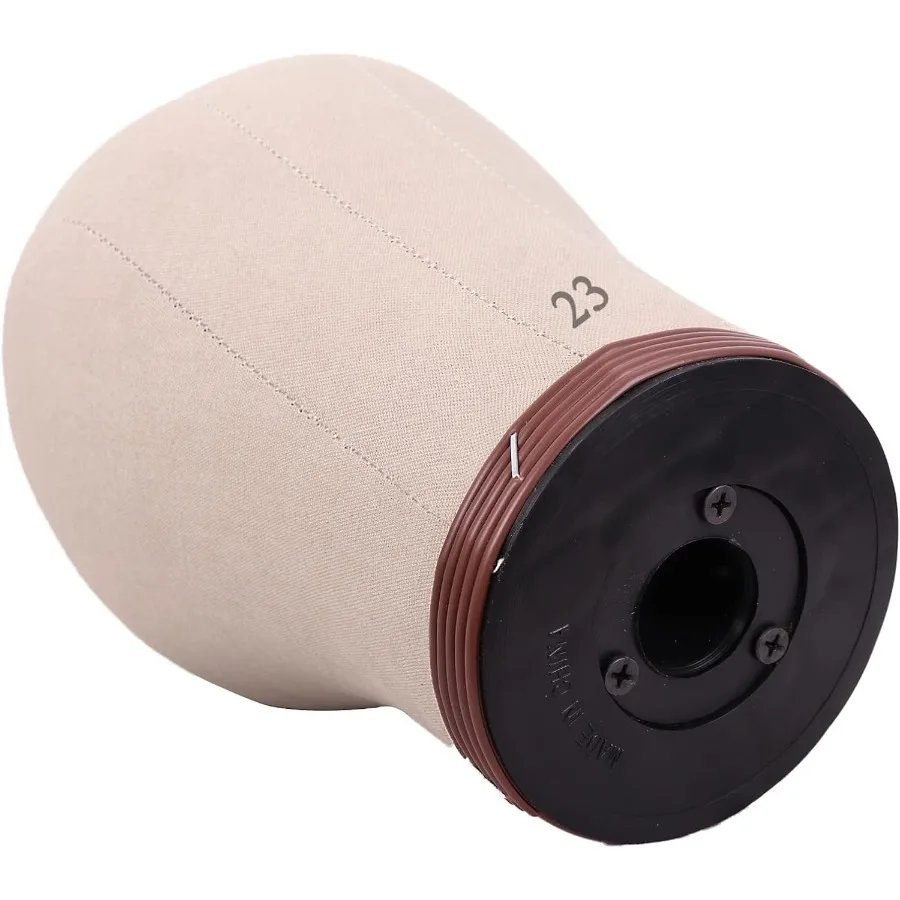 Cabeça de peruca de bloco de lona de cortiça de 23 polegadas com suporte e pinos de cabeça para fazer perucas profissionais e estilo, ideal para salão de beleza e casa