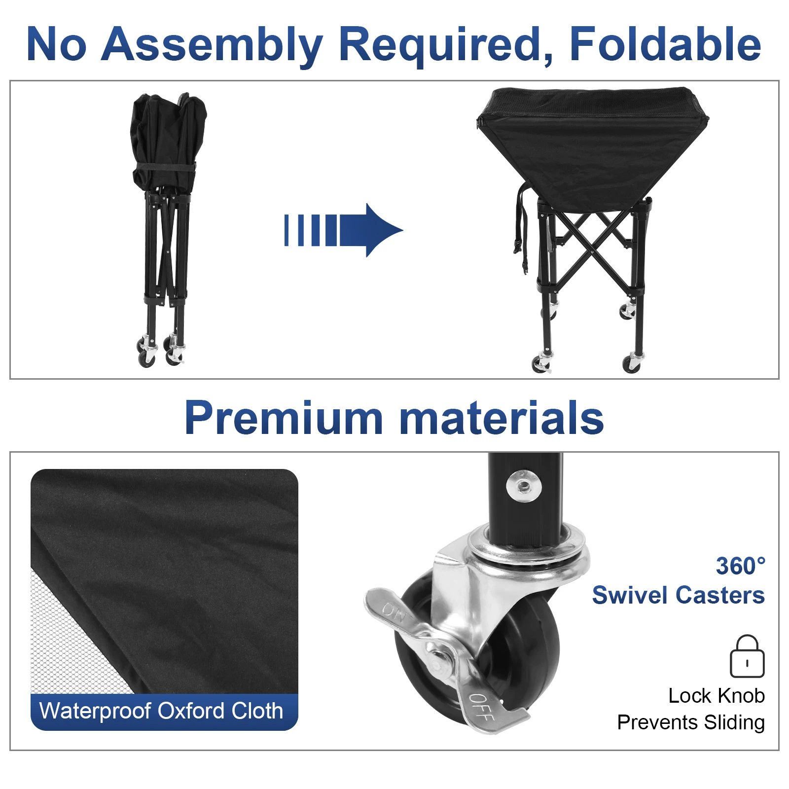 

Collapsible Hammock Ball Cart with Wheels Rolling Collapsible Cart Large Capacity for Easy Storage and Transport