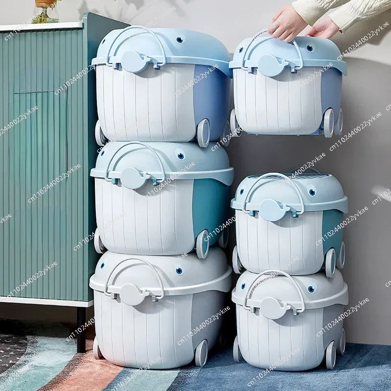 

Fun Dolphin Storage Boxes, Cartoon-Inspired Organizer for Toys, Snacks or Baby Clothes, Large Capacity, Durable Plastic