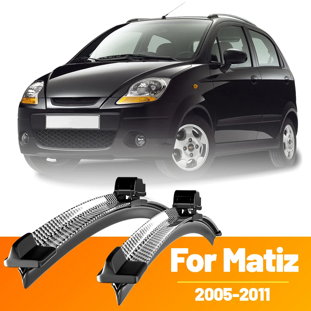 2 stücke Frontscheibe Scheibenwischerblätter Carbon Faser Scheibenwischer Für Chevrolet Matiz 2005-2011 2006 2007 2008 2009 2010