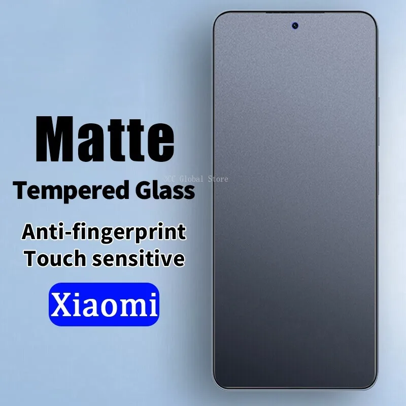 2Pcs Matte Tempered Glass for Xiaomi Mi 12 Lite 12T Poco X5 Redmi Note 10 Pro Plus 10S 10C 9 9A 9C 8 7 6 6A Screen Protectors