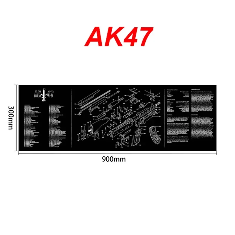 

Gun Cleaning Rubber Mat Parts Instructions Mouse Pad For AR15 AK47 Remington 870 GLOCK CZ-75 Punisher P220 P320 M92 1911