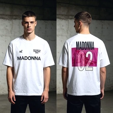 Vintage T-Shirt Front Back Contrast Color Letter Graphic 2026 New Unisex Tee Purple Block Number Print Gift for Him Casual Top