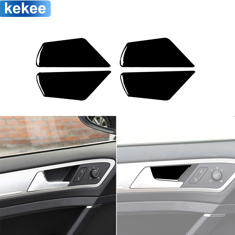 

For Volkswagen Golf 7 GTI Mk7 2013 2014 2015 2016 2017 Door Handle Inner Bowl Cover Piano Black Sticker Car Interior Accessories