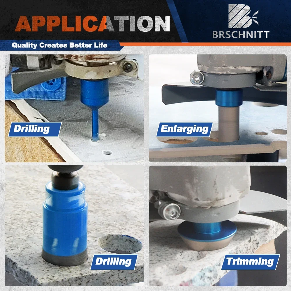 BRSCHNITT 다이아몬드 드릴 코어 비트 세트 6-100mm 타일 화강암 대리석 석재 밀링 어댑터 챔퍼 비트 홀쏘 드릴