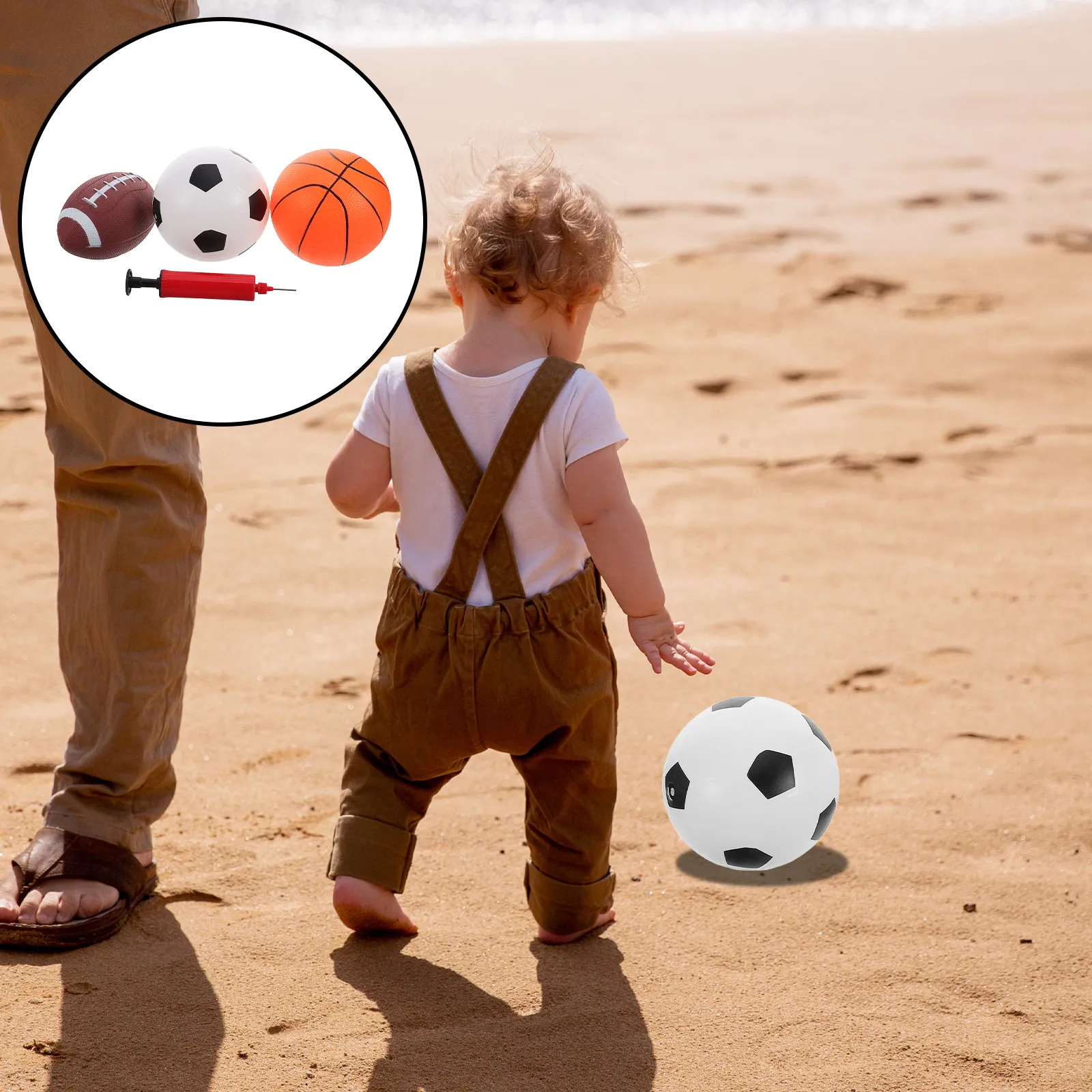 1Set Inflatable Mini Basketball Football Bouncy Ball Kids Indoor Outdoor Play Pump Included Small Sports Ball Set