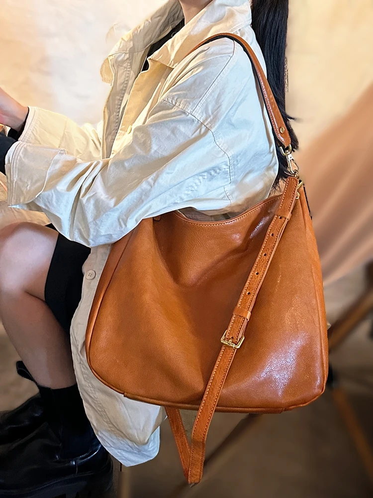 

PNDME простая дизайнерская женская сумка из натуральной кожи ручной работы большой вместимости, сумка из кожи растительного дубления выходного дня