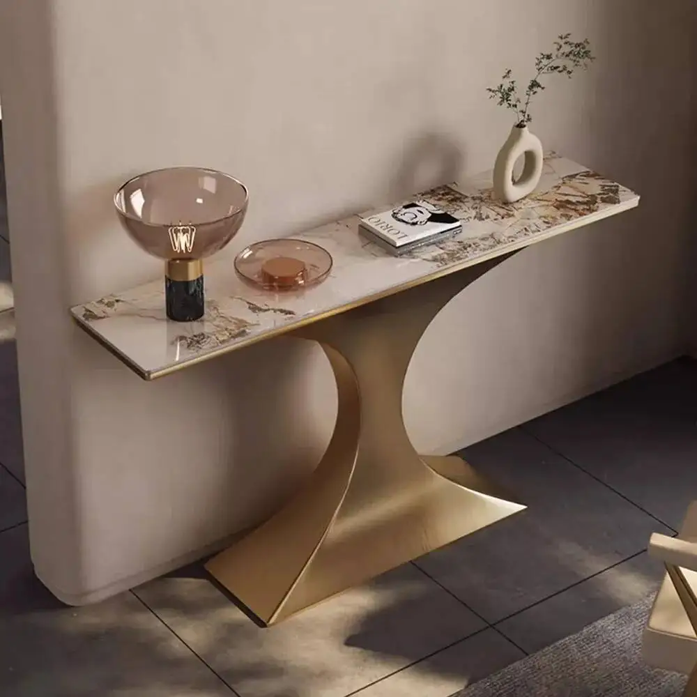 

Hallway Console Tables Lobby Entrance Modern Luxury Metal Console Tables Marble Nordic Consolle Ingresso Living Room Furniture