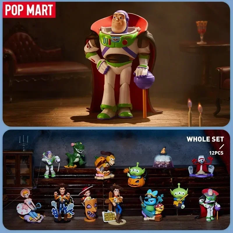 POP MART Disney/Pixar SPOOKY NIGHT Series Blind Box Toys Kawaii Anime Action Figure Caixa Surprise Mystery Box Dolls Girls Gift