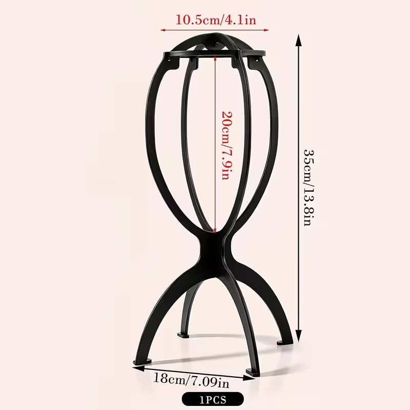 Wig Stand Portable Plastic Wig Holder for Multiple Wigs Collapsible Wig Display Stand Wig Drying Holder for Home Salon