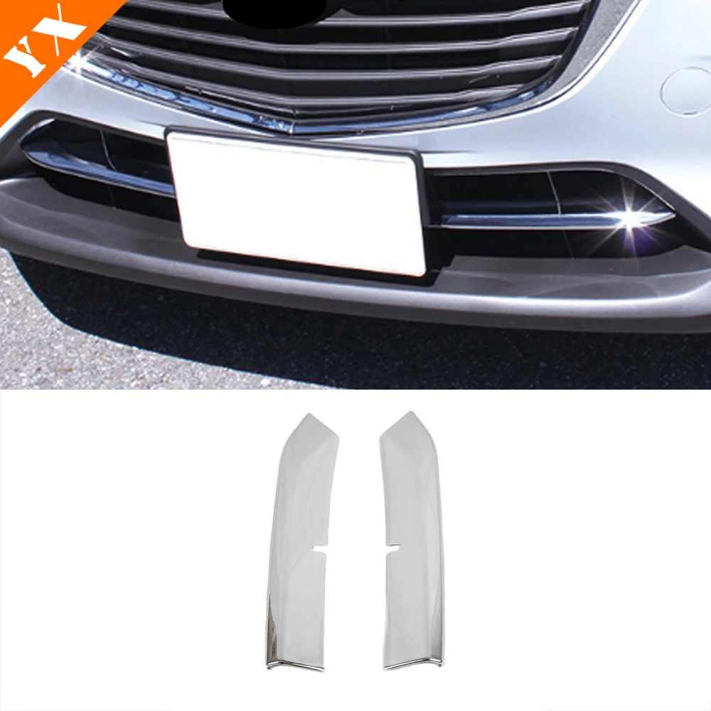 Full Set Chrome Car Exterior Headlight Trim Front Rear Fog Light Cover Side Handle Center Grill For Mazda CX3 CX-3 2016-2018