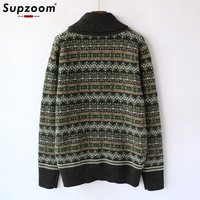 Supzoom New Arrival Top Fashion Turn-down Collar Regular Cotton Cardigan Male Casual Single Breasted Button Sweater Men