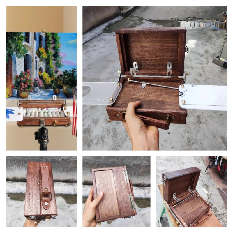 Wooden Art Painting Box Drawing Easel Art Students' DIY Painting Create Graffiti Outdoor Sketching Portable Folding Drawing Box