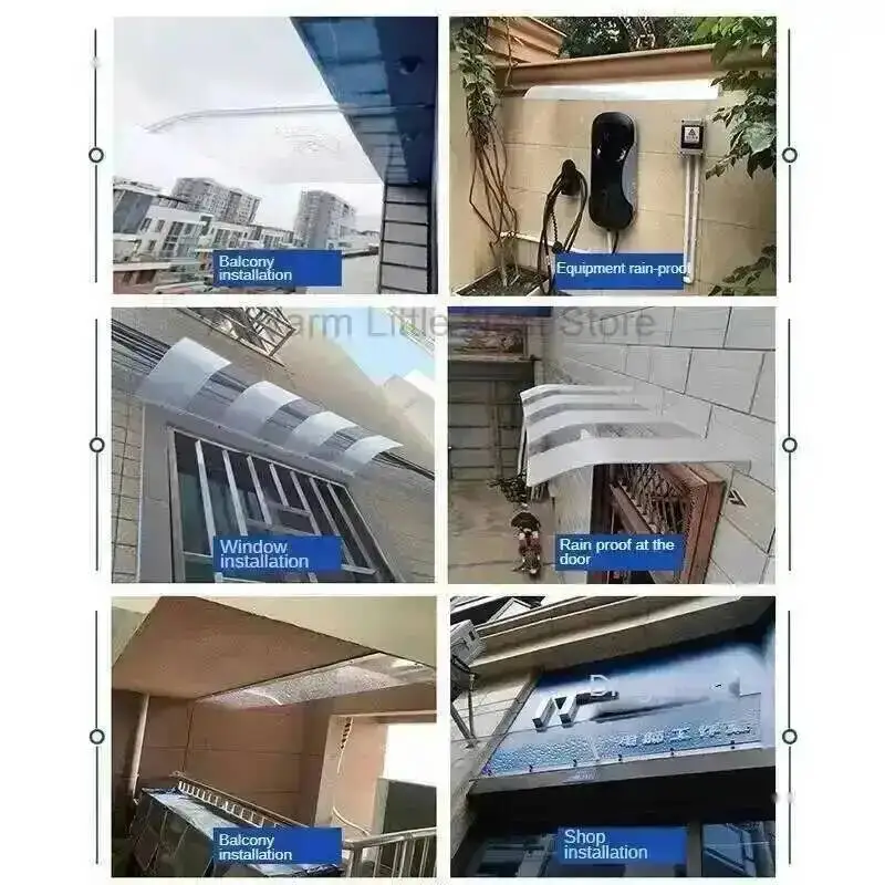Terrace Balcony Awning Outdoor Transparent Minimalist for Modern Invisible Bracket-free Awning Convenient Awnings for Cafe