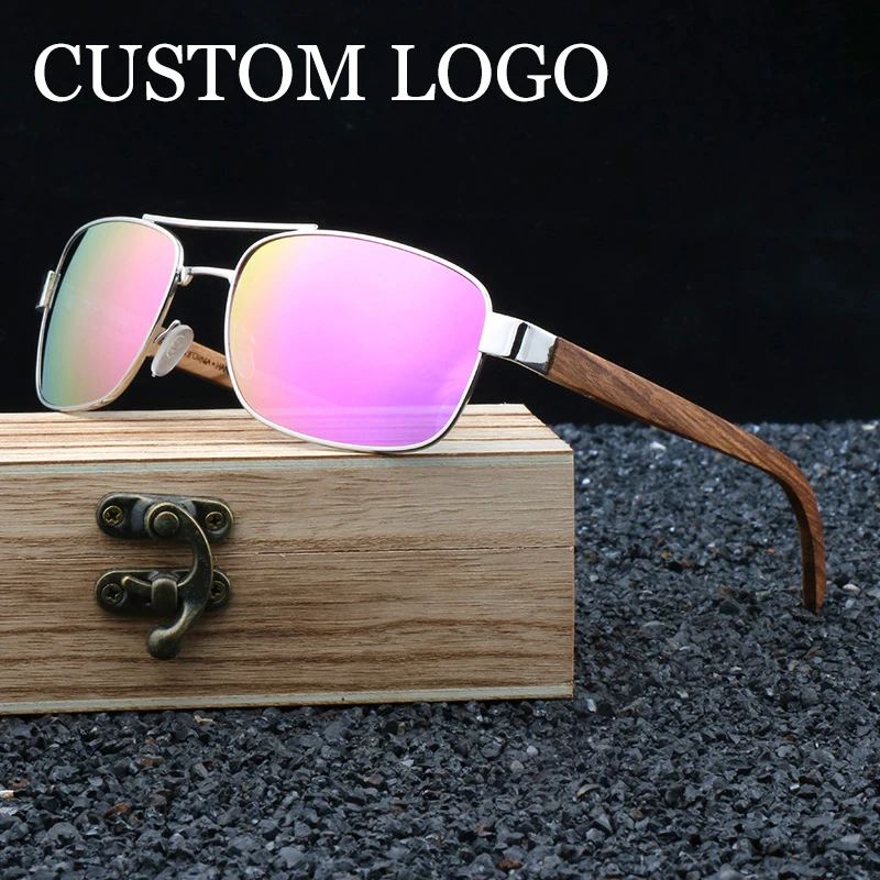 

Fashionable and Vintage Metal Zebra Wood Sunglasses Polarized Men UV 400 Designer Luxury Sun Glasses