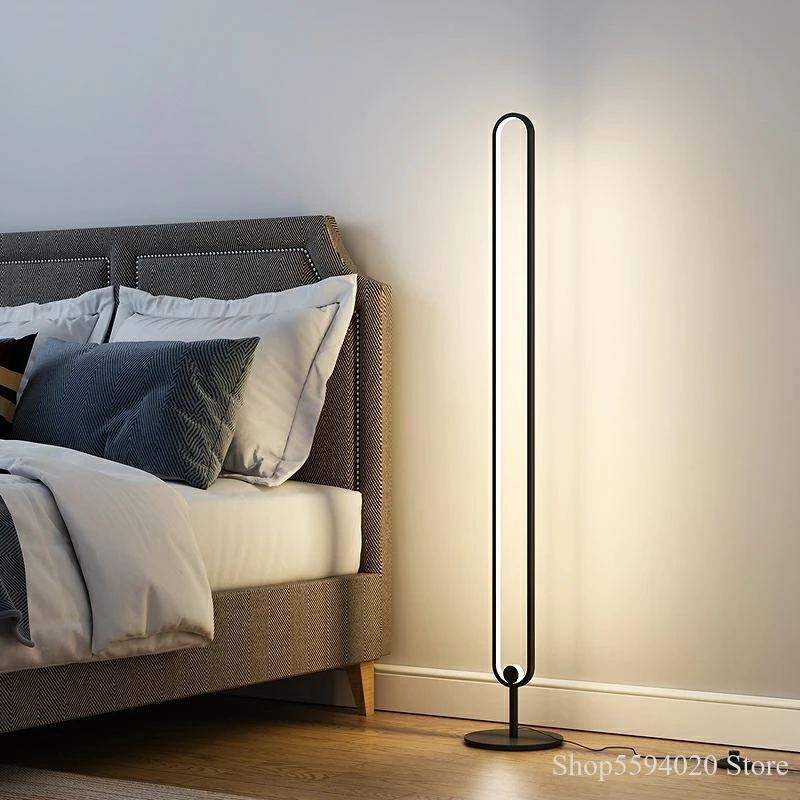 Imagem -02 - Minimalista Led Floor Lamp para Sala de Estar Atmosfera Stand Light Escurecimento Vertical Lamp Quarto Luz de Cabeceira Luminária Moderna