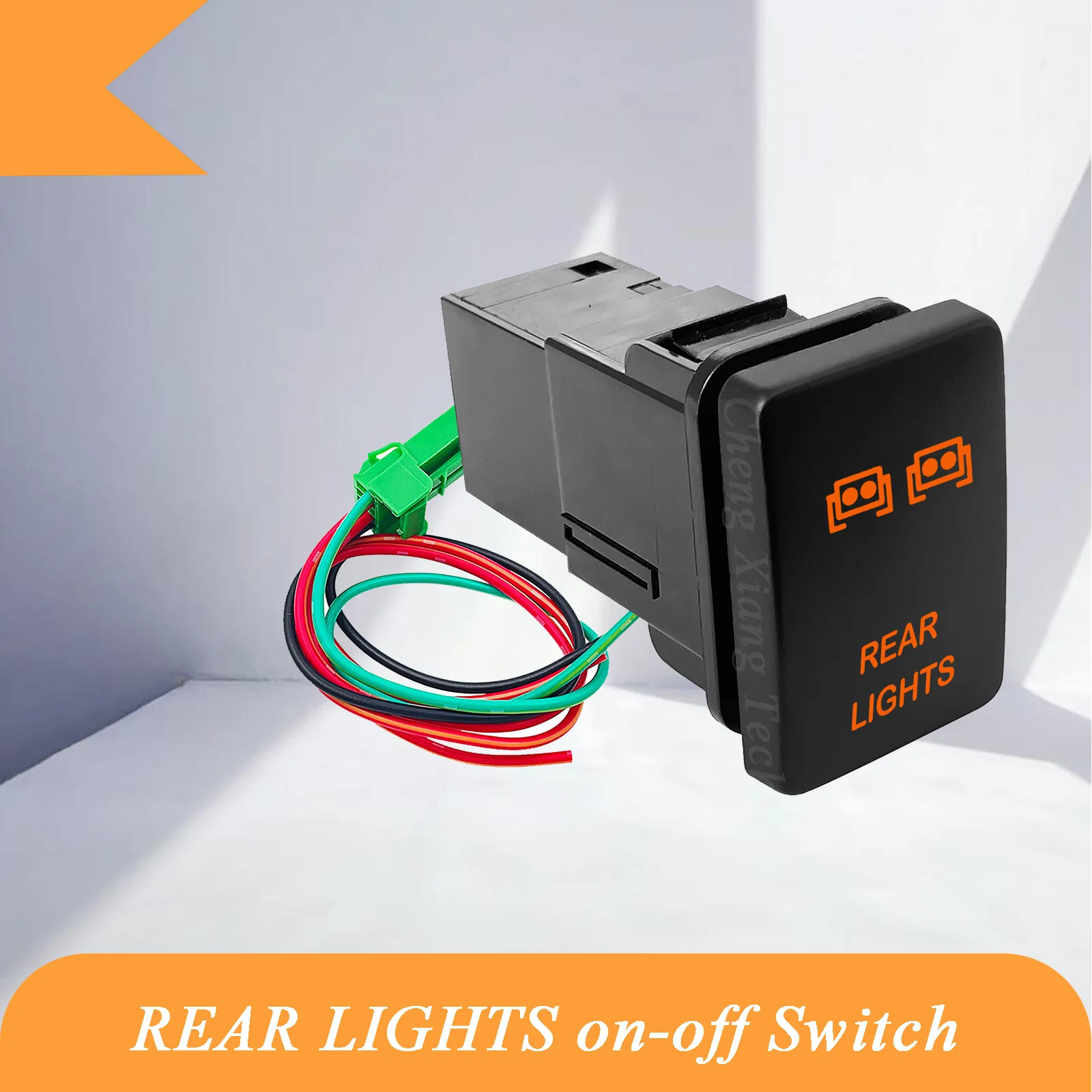 12V Orange Led Car Push Button Switch Mirror Heating DRL With Wire