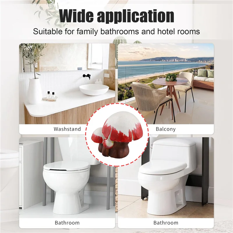 A85I-Toilet Bolts Covers Colorful Resins Mushroom Design Toilet Bolts Caps Bathroom Decors Replacement Accessories
